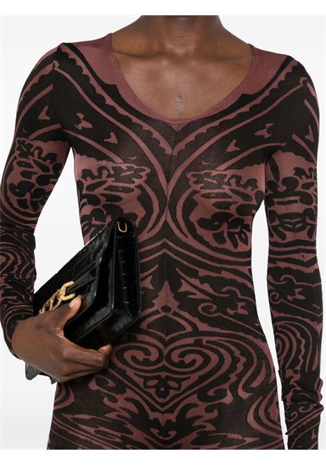 Tuta intera Body Tattoo con scollo a V in nero Wolford x etro - donna WOLFORD X ETRO | 583089294